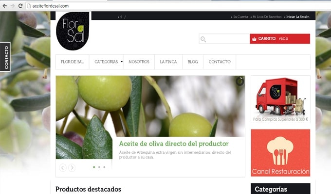 Aceite Flor de Sal estrena página Web